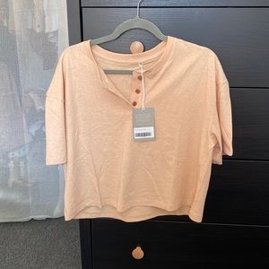 NWT Everlane The Vintage Henley Hemp Tee in Hazelnut